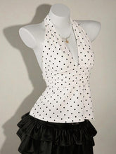 2026 summer new women's clothing polka dot sleeveless temperament V-neck vest, popular on European and American cross-border platforms, backless for women