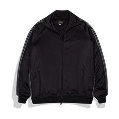 Needles Style Embroidered Butterfly Fine-Stripe Track Jacket - Black