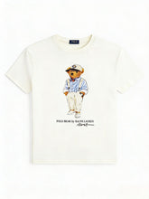 European and American Cross border 2026 Summer Cross border Women's Fashion New Casual Bear Printed Round Neck T-shirt Short Sleeve Top