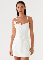 2026 New Cross border Women's Fashion Sexy Strap Skirt Pure Desire Style Three Dimensional Flower Decoration Dress from Europe and America