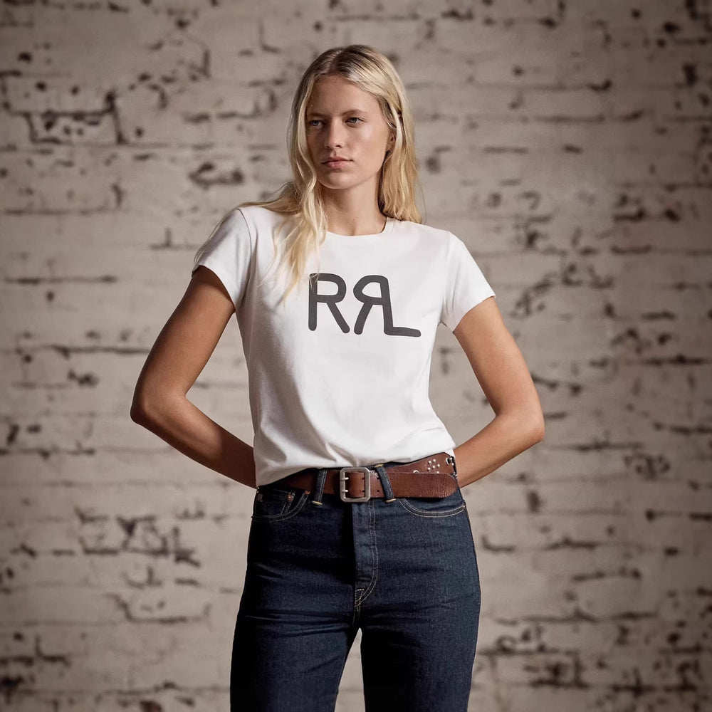 European and American Cross border 2026 Summer Cross border Women's Fashion and Leisure RL Letter Printed Shoulder Round Neck Short sleeved T-shirt