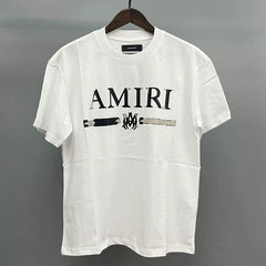 Amiri MA Monogram Stripe Graphic Short Sleeve T-Shirt - White