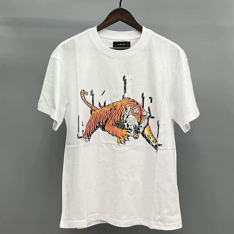 Amiri Prowling Tiger Graphic Short Sleeve T-Shirt - White