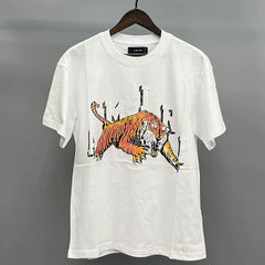 Amiri Prowling Tiger Graphic Short Sleeve T-Shirt - White
