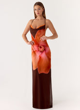 2026 New Cross border Women's Fashion Strap Hanging Neck Printed Waist slimming Trendy Dress Long Skirt from Europe and America