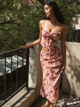 European and American 2026 Summer New Cross border Women's Casual Vacation Style Sexy Rose Printed Hanging Neck Dress
