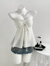 2026 foreign trade summer new product strapless drawstring polka dot fashion women's clothing European and American cross-border e-commerce camisole vest top