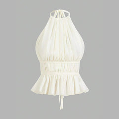 2026 European and American Cross border Women's Foreign Trade Summer Sleeveless Strap Tank Top Chiffon Lightweight Strap Top