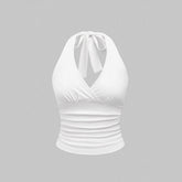 2025 European and American Cross border Explosive Sexy Hanging Neck Strap Vest Amazon Independent Station Deep V Backless Strap Top