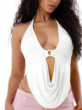 2026 European and American cross-border Amazon new vest sexy hot girl foreign trade hanging neck deep V hollow out women's clothing small backless