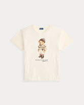 European and American Cross border 2025 Summer Cross border Women's Fashion New Casual Bear Printed T-shirt Round Neck Loose Short Sleeve