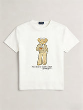 European and American Cross border 2026 Summer Cross border Women's Fashion New Casual Bear Printed Round Neck T-shirt Short Sleeve Top