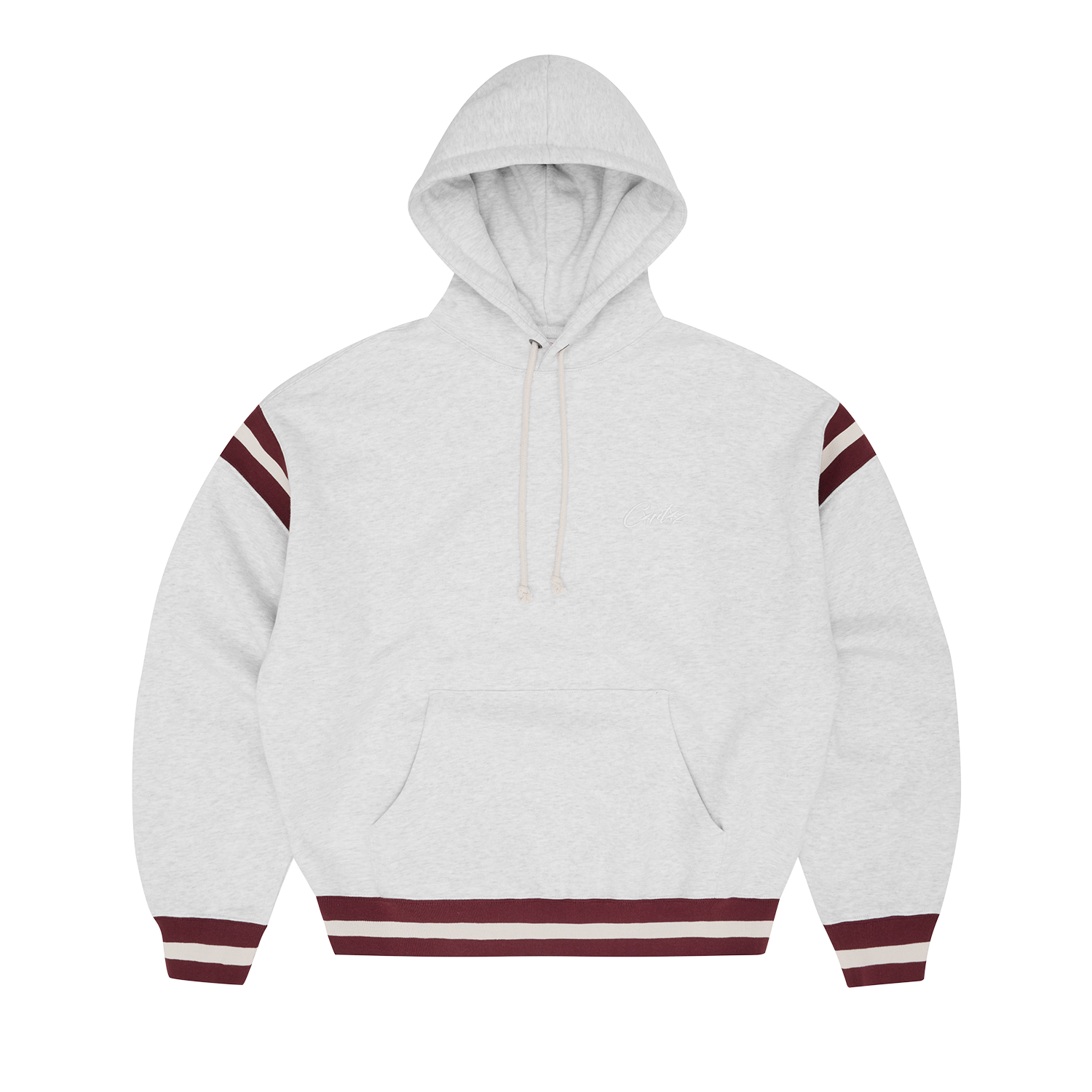 HMP STRIPE RIB HOODIE [LIGHT HEATHER]
