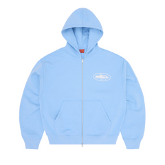 ISLAND PUFF PRINT ZIP HOODIE [BABY BLUE]