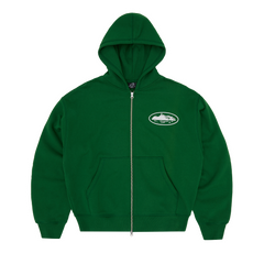 ISLAND PUFF PRINT ZIP HOODIE [GREEN]