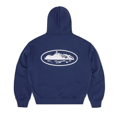 ISLAND PUFF PRINT ZIP HOODIE [NAVY]