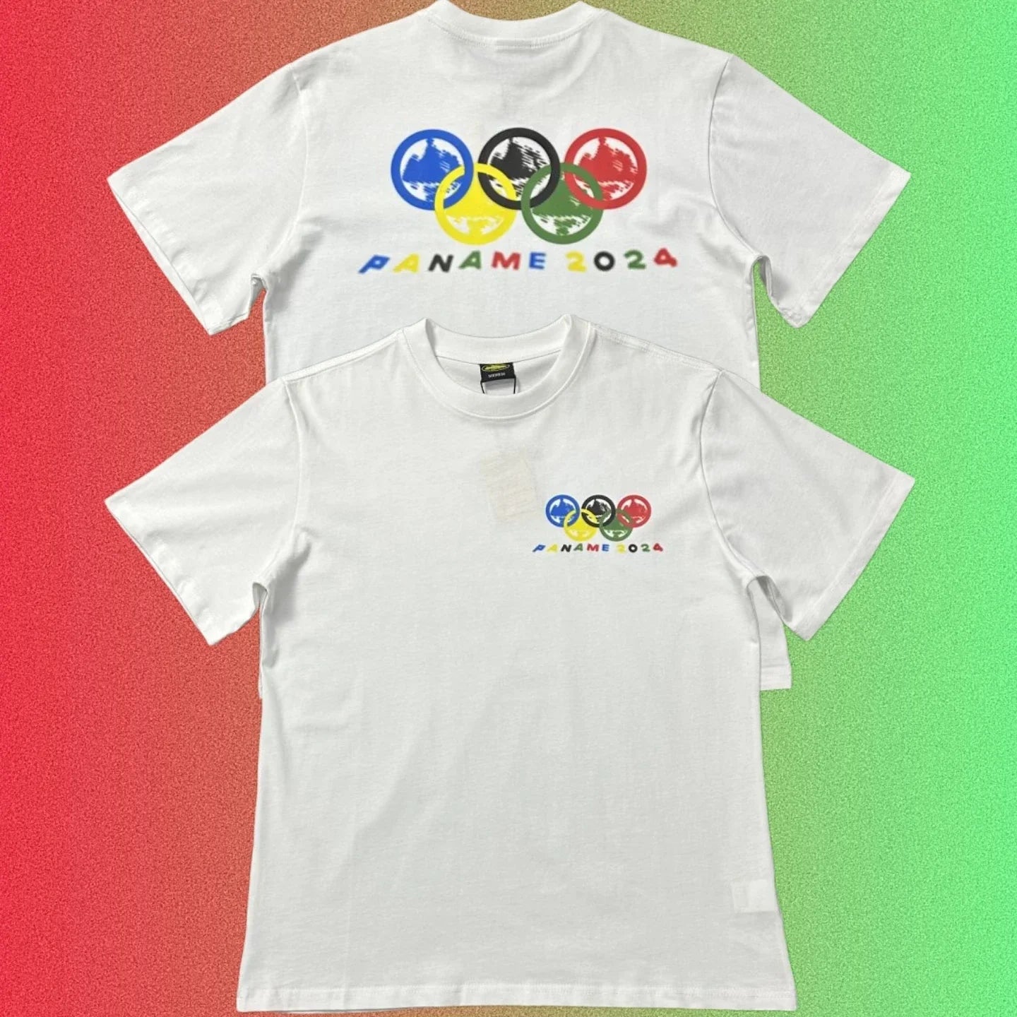 Corteiz Paname 2024 Olympic Rings Graphic Black T-Shirt (Front & Back Print)