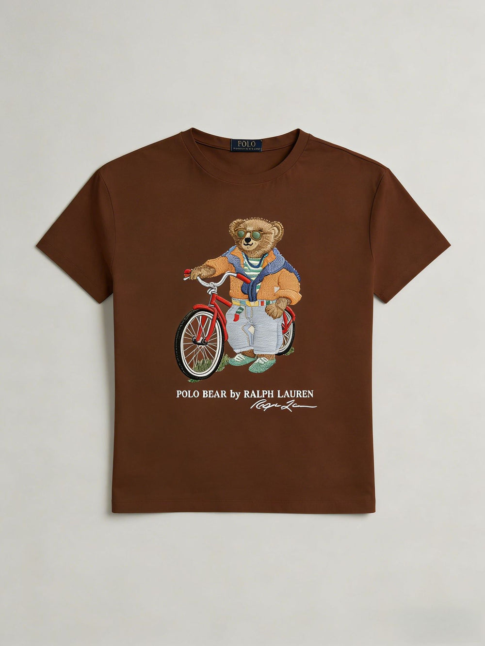 European and American Cross border 2026 Summer Cross border Women's Fashion New Casual Bear Printed Round Neck T-shirt Short Sleeve Top