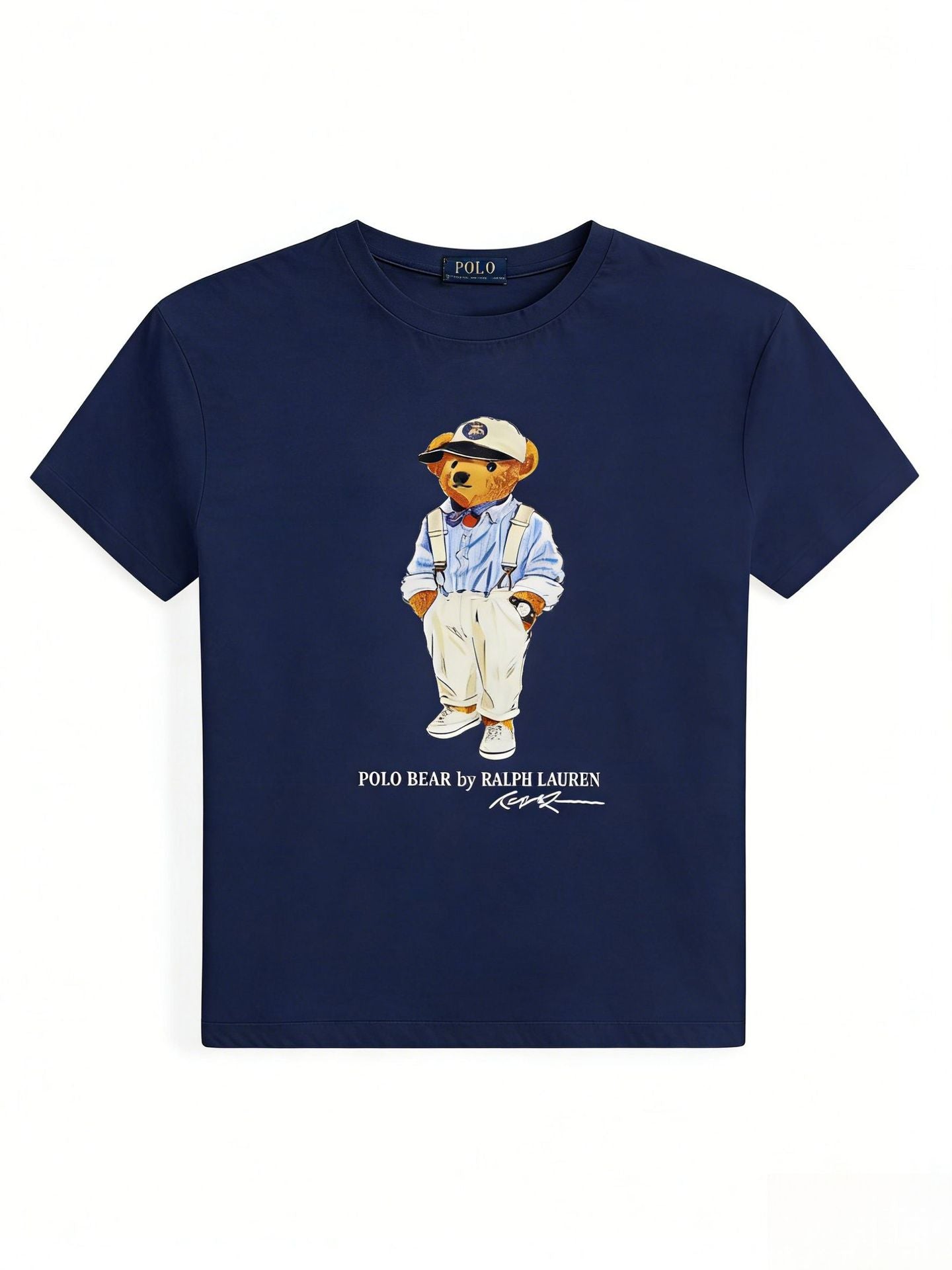 European and American Cross border 2026 Summer Cross border Women's Fashion New Casual Bear Printed Round Neck T-shirt Short Sleeve Top