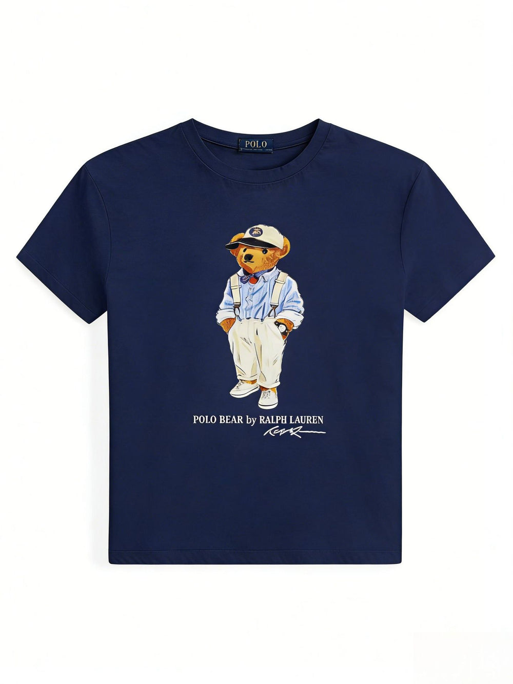 European and American Cross border 2026 Summer Cross border Women's Fashion New Casual Bear Printed Round Neck T-shirt Short Sleeve Top