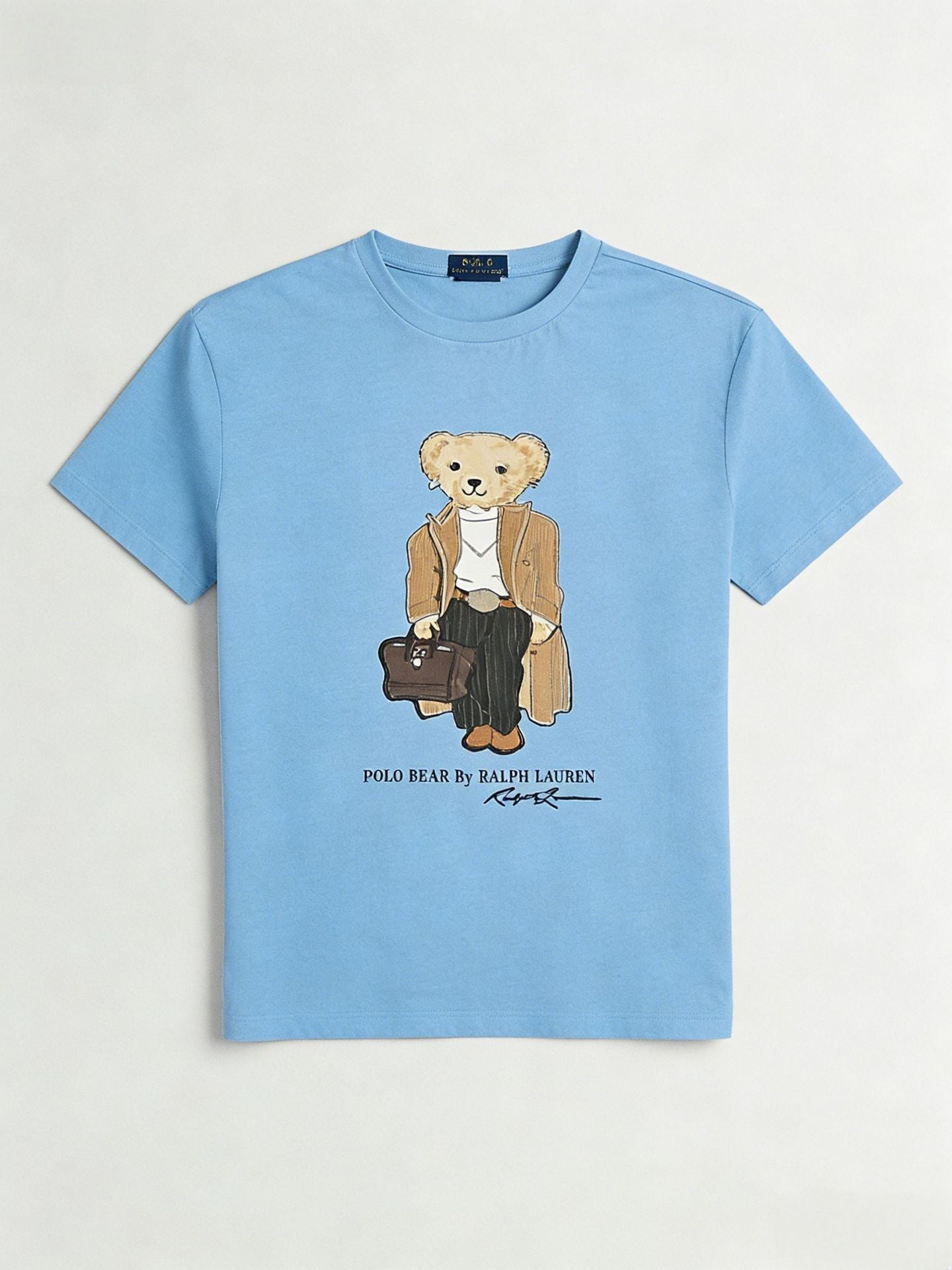 European and American Cross border 2025 Summer Cross border Women's Fashion New Casual Bear Printed T-shirt Round Neck Loose Short Sleeve