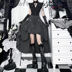Gothic striped half length skirt party dress