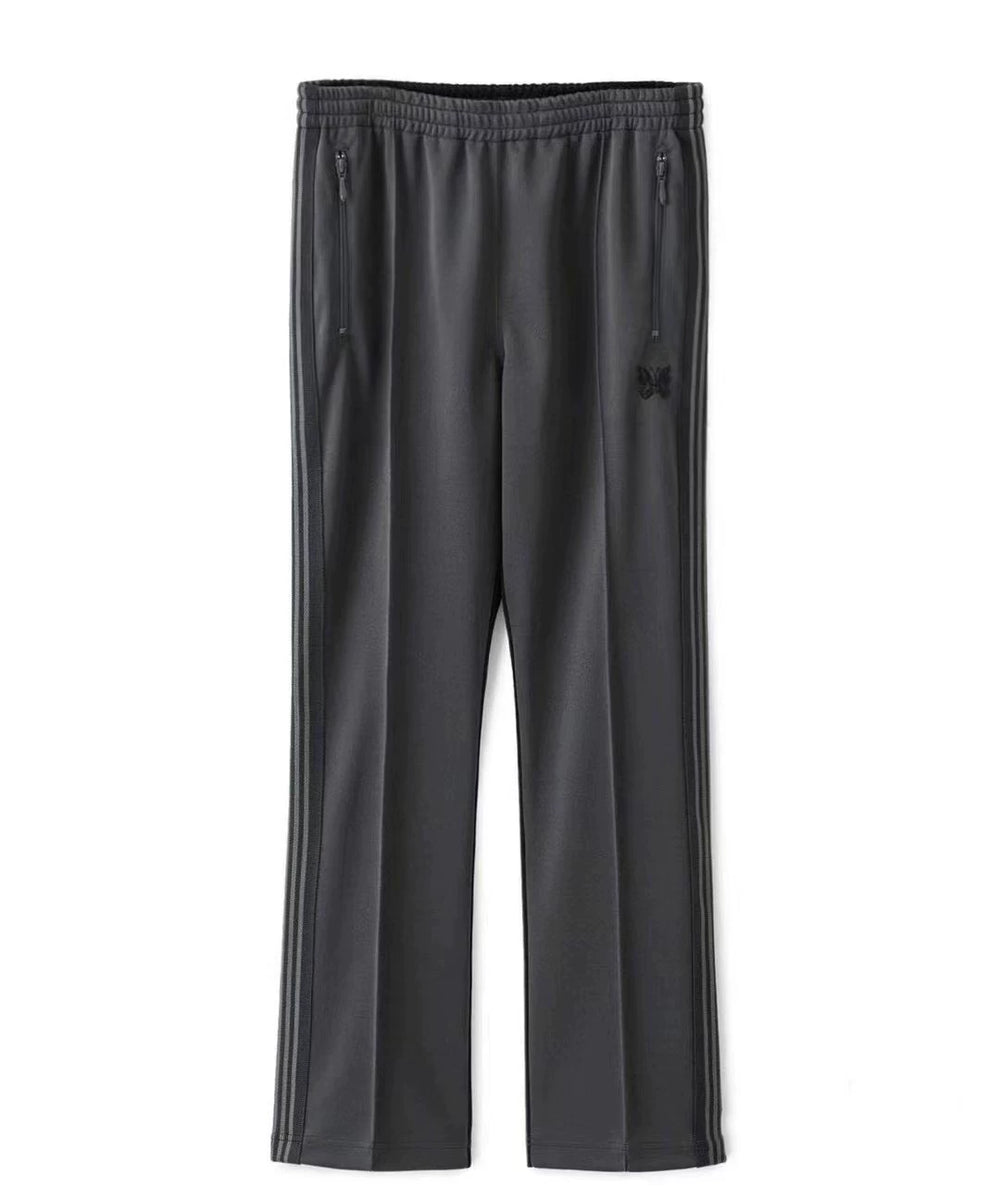 Needles Style Embroidered Butterfly Tonal Stripe Track Pants - Dark Grey