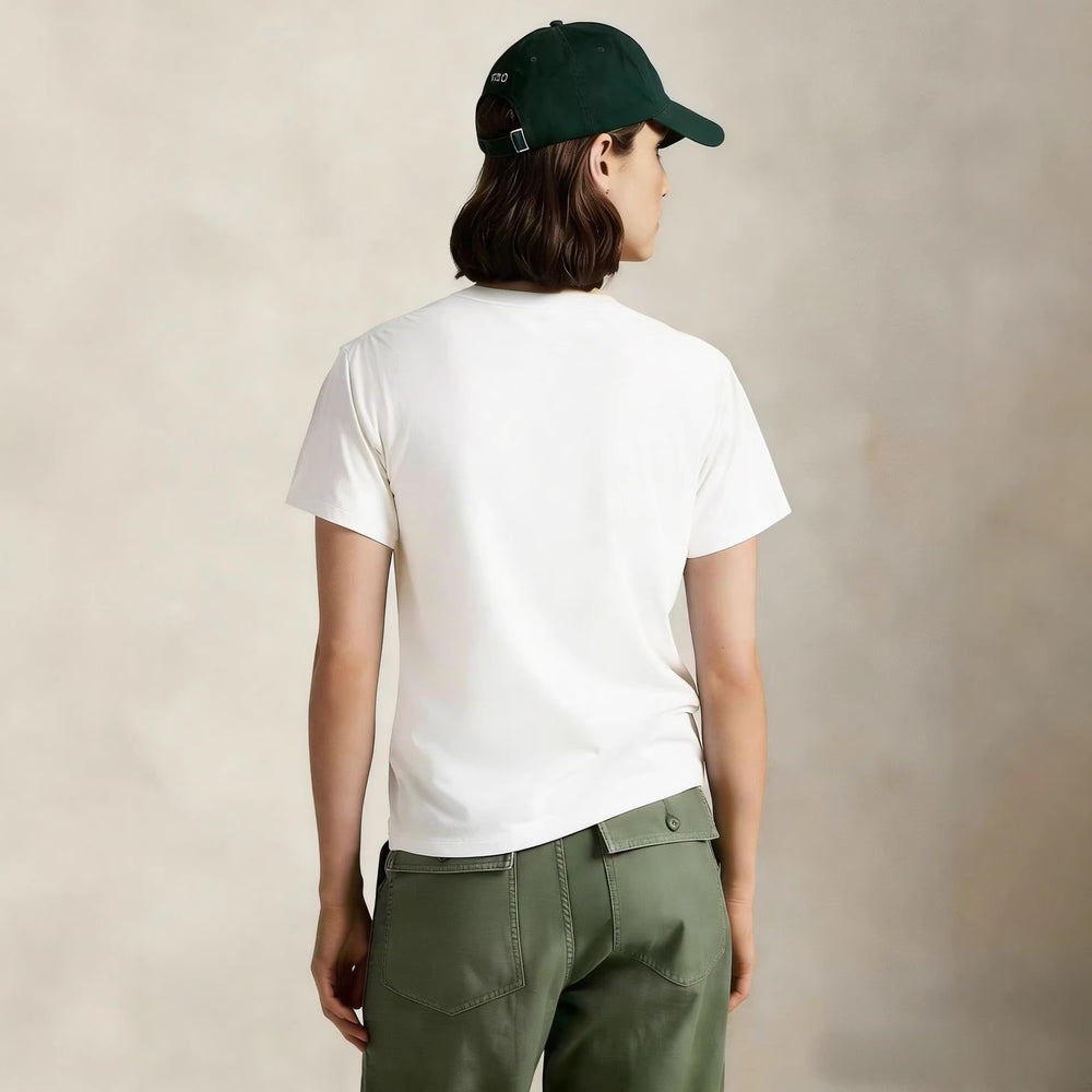 European and American Cross border 2026 Summer Cross border Women's Fashion New Casual Bear Printed Round Neck T-shirt Short Sleeve Top