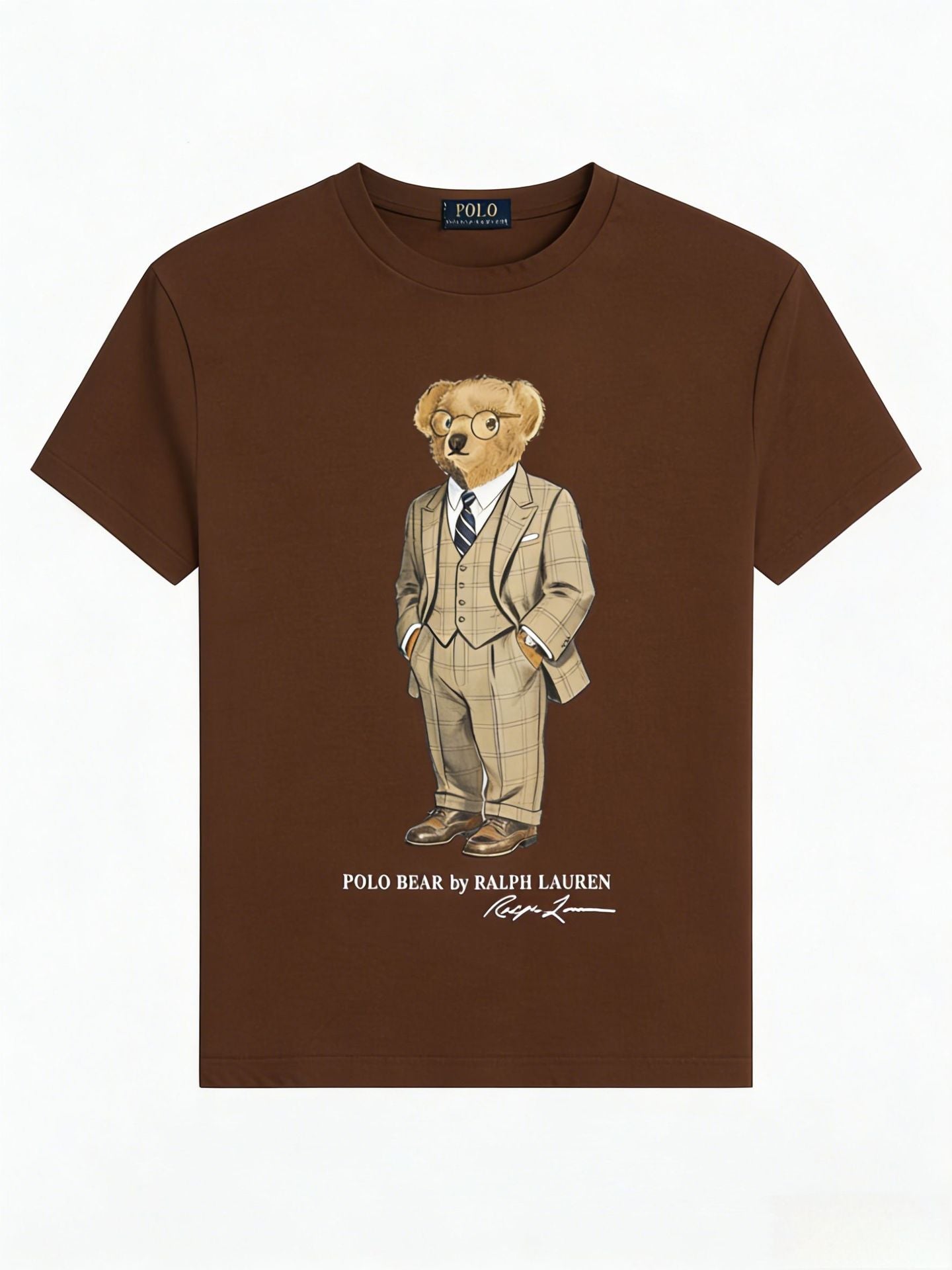 European and American Cross border 2026 Summer Cross border Women's Fashion New Casual Bear Printed Round Neck T-shirt Short Sleeve Top