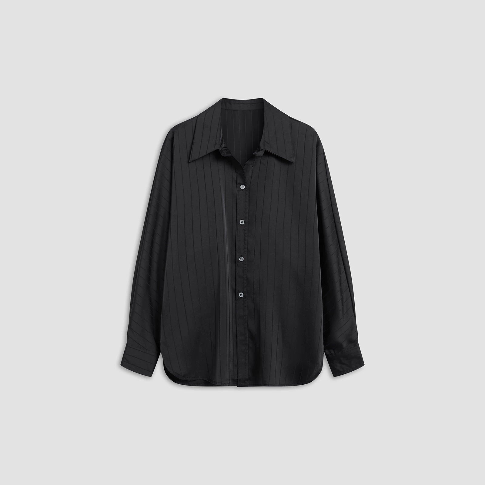 European and American 2026 autumn women's fashion temperament commuting style solid color striped satin design sense niche fashionable top