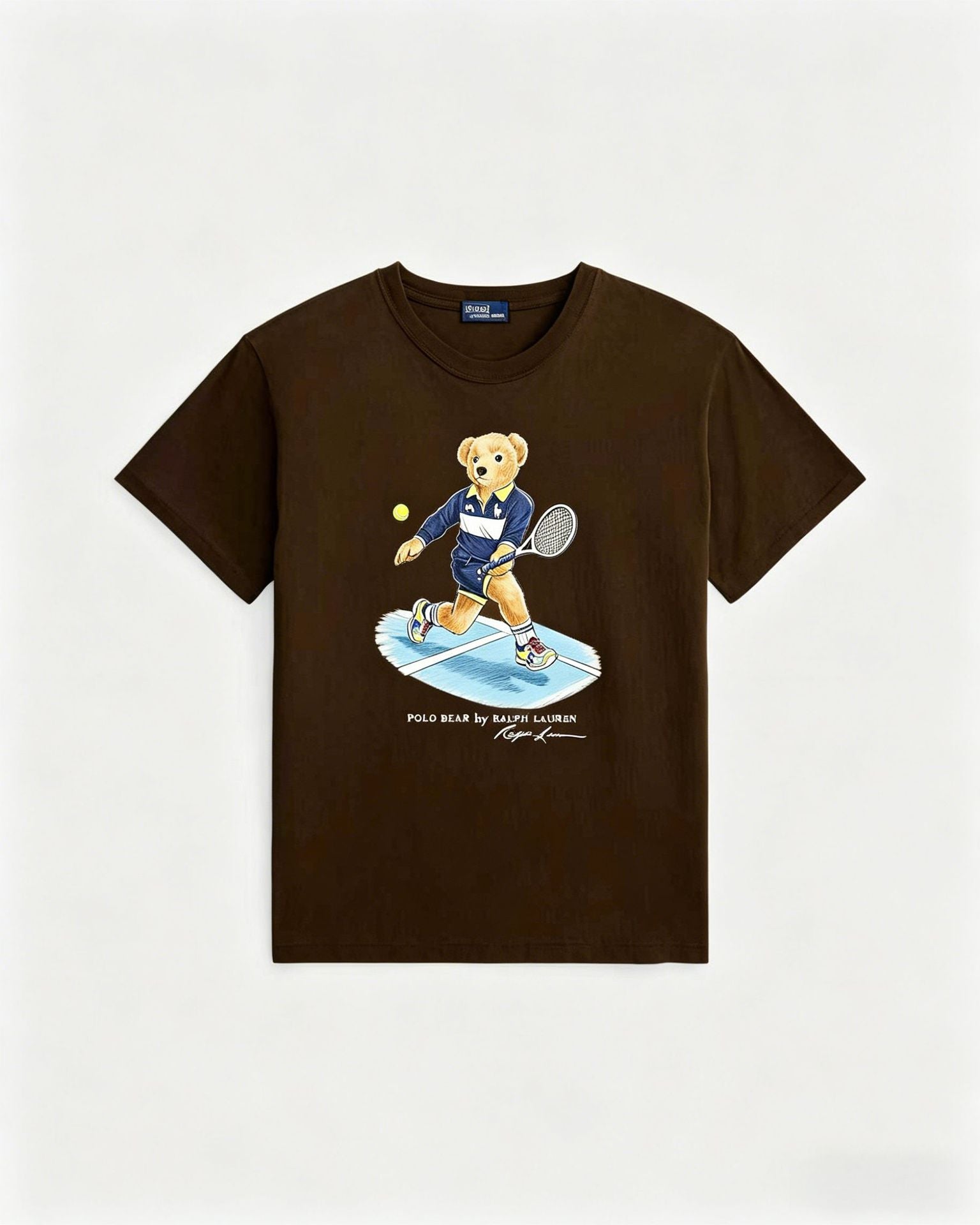 European and American Cross border 2025 Summer Cross border Women's Fashion New Casual Bear Printed T-shirt Round Neck Loose Short Sleeve