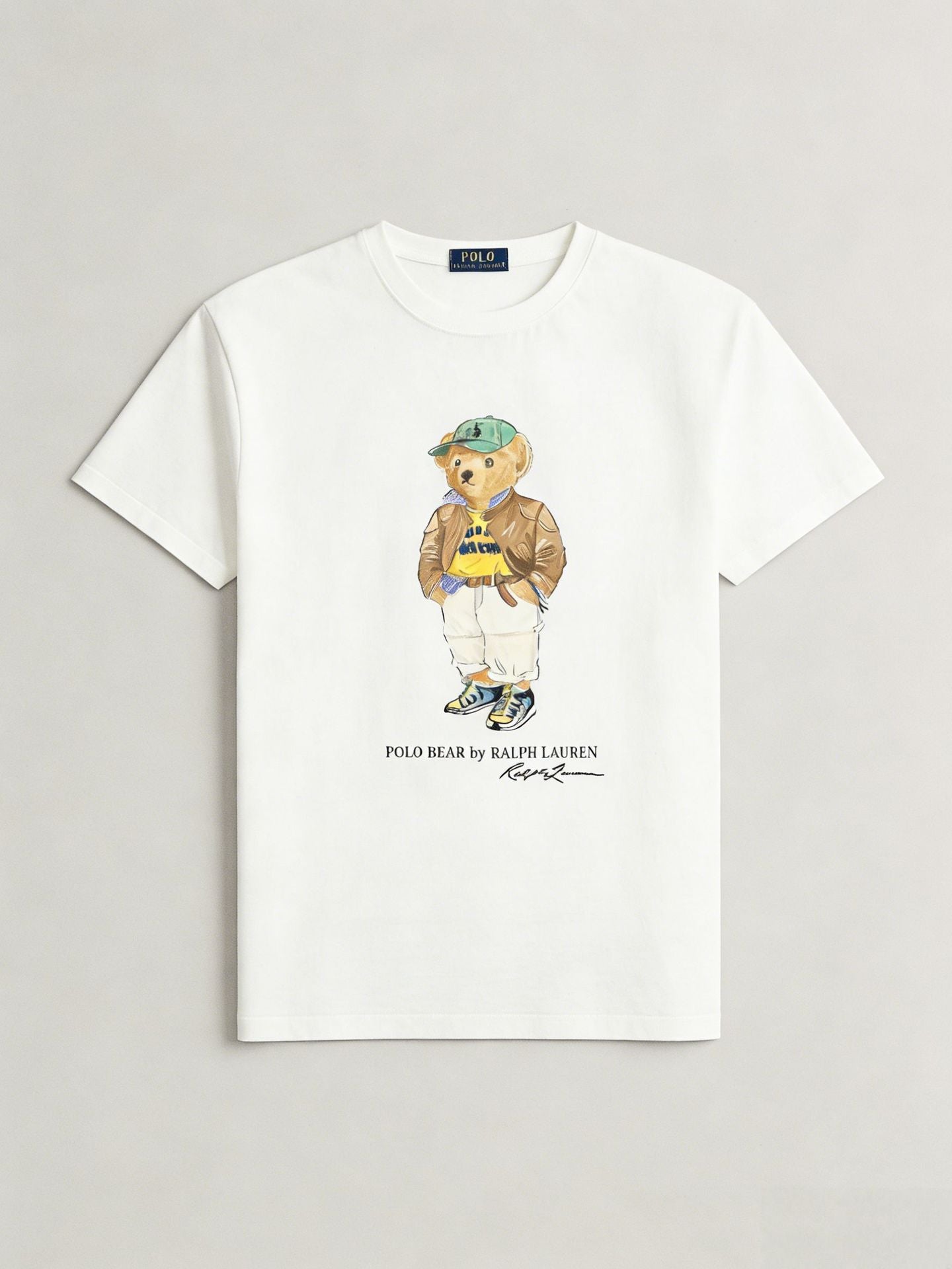 European and American Cross border 2025 Summer Cross border Women's Fashion New Casual Bear Printed T-shirt Round Neck Loose Short Sleeve
