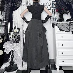 Gothic striped half length skirt party dress
