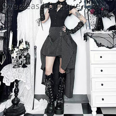 Gothic striped half length skirt party dress