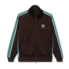 Needles Style Embroidered Butterfly Track Jacket - Dark Brown/Mint