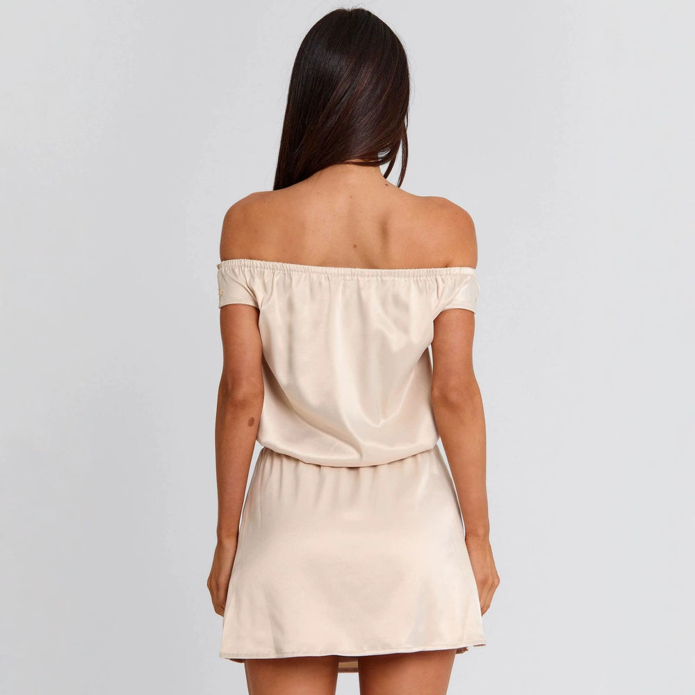 European and American 2026 new cross-border women's summer waist cinched lace patchwork short skirt, light luxury temperament slim fit dress
