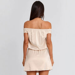 European and American 2026 new cross-border women's summer waist cinched lace patchwork short skirt, light luxury temperament slim fit dress