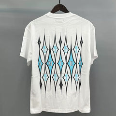 Amiri Diamond Lattice Logo Graphic Short Sleeve T-Shirt - White