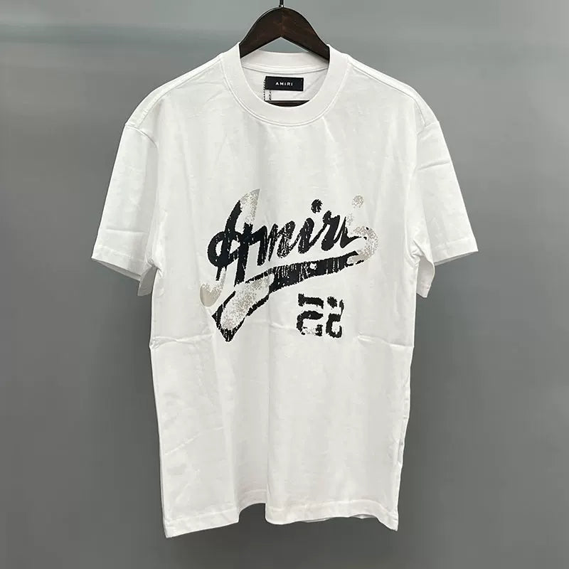 Amiri Script Logo Core Graphic Short Sleeve T-Shirt - White
