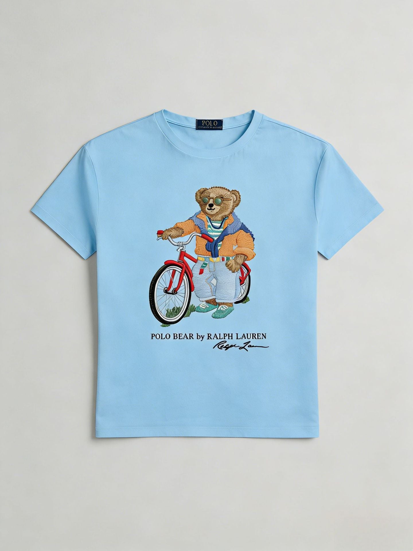 European and American Cross border 2026 Summer Cross border Women's Fashion New Casual Bear Printed Round Neck T-shirt Short Sleeve Top