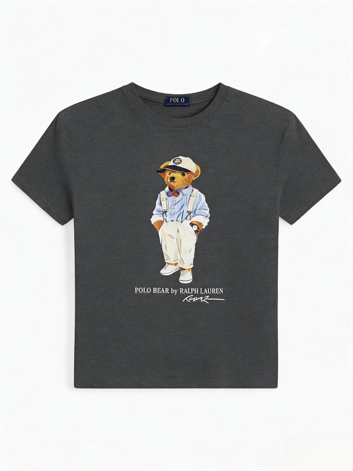 European and American Cross border 2026 Summer Cross border Women's Fashion New Casual Bear Printed Round Neck T-shirt Short Sleeve Top