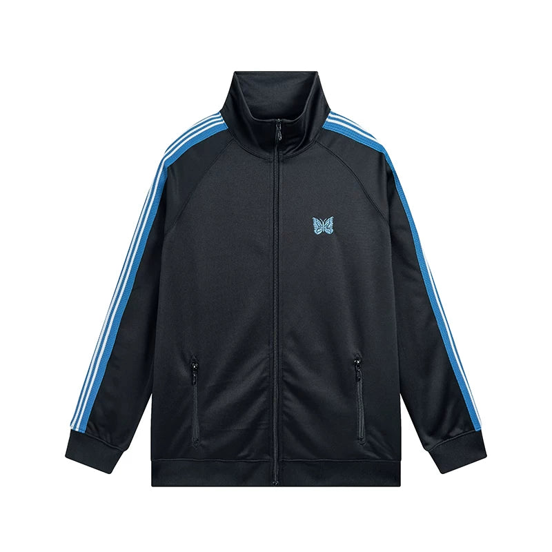Needles Style Embroidered Butterfly Track Jacket - Dark Navy/Bright Blue