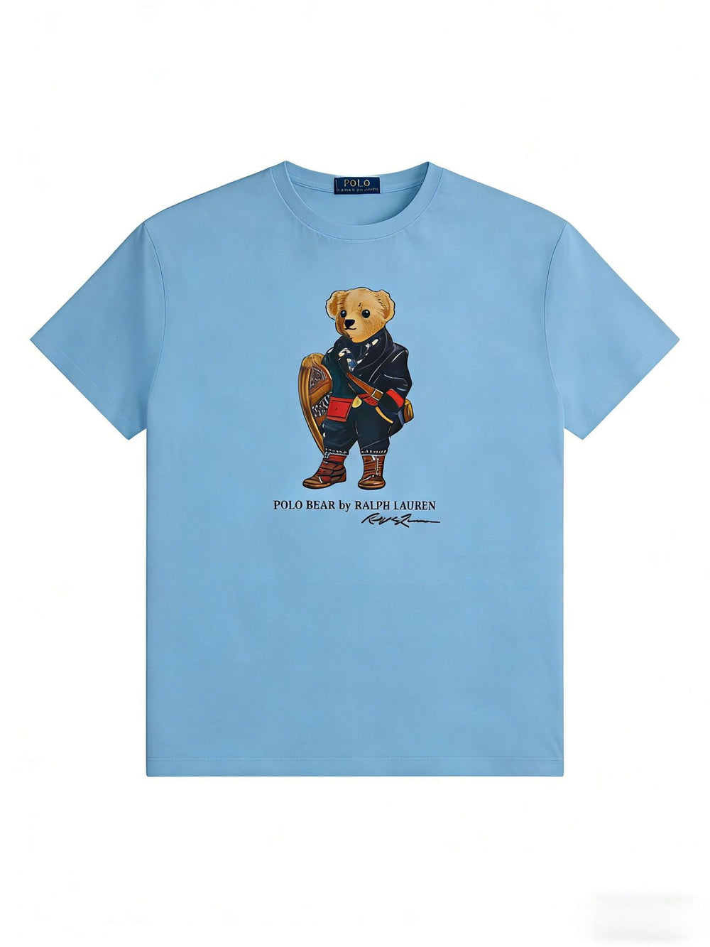 European and American Cross border 2025 Summer Cross border Women's Fashion New Casual Bear Printed T-shirt Round Neck Loose Short Sleeve