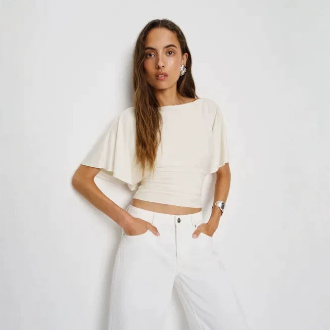 European and American Cross border 2026 Summer New Cross border Women's Clothing Fashion Style Slimming, Simple, Versatile Round Neck Top T-shirt