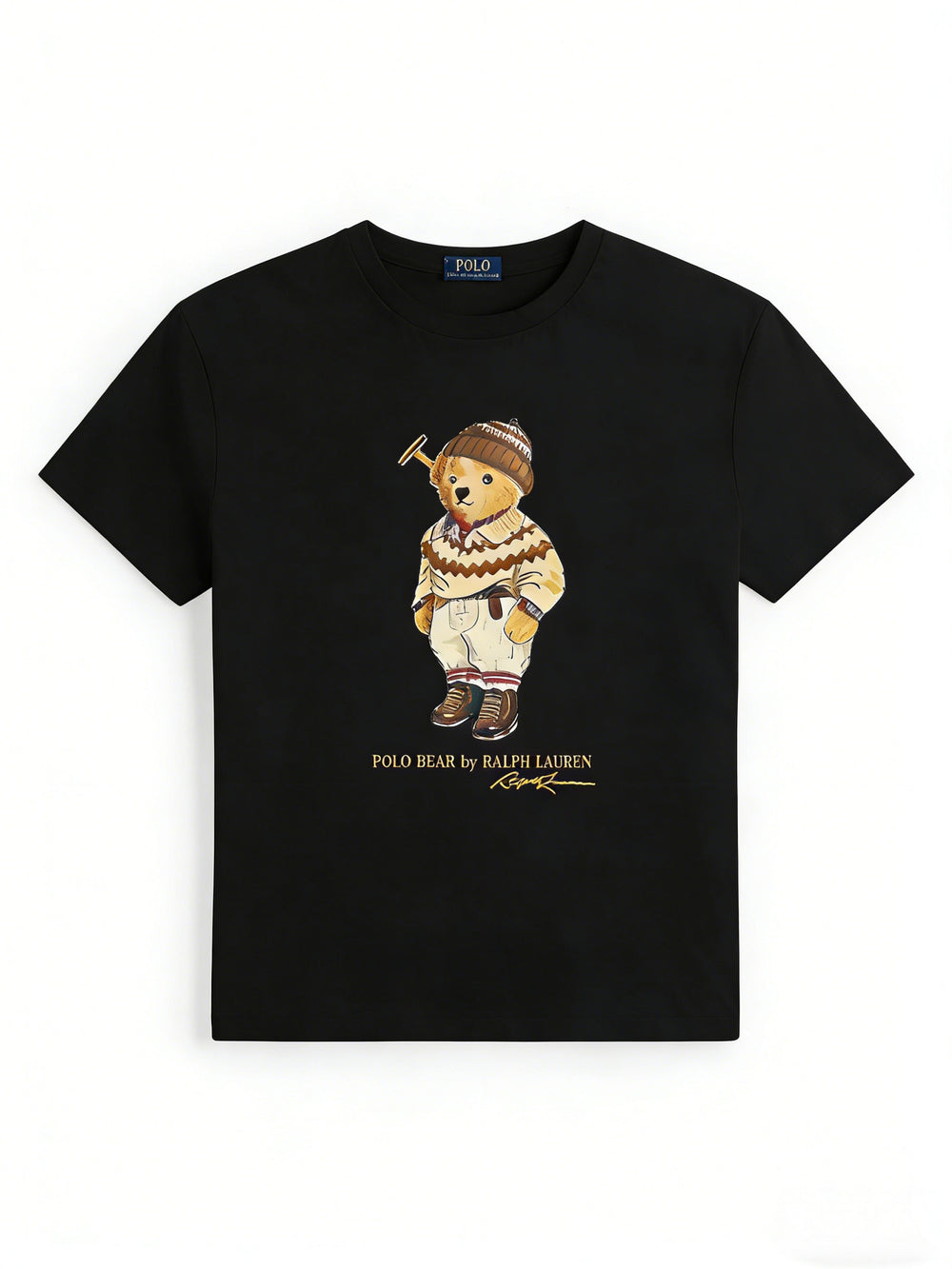 European and American Cross border 2025 Summer Cross border Women's Fashion New Casual Bear Printed T-shirt Round Neck Loose Short Sleeve