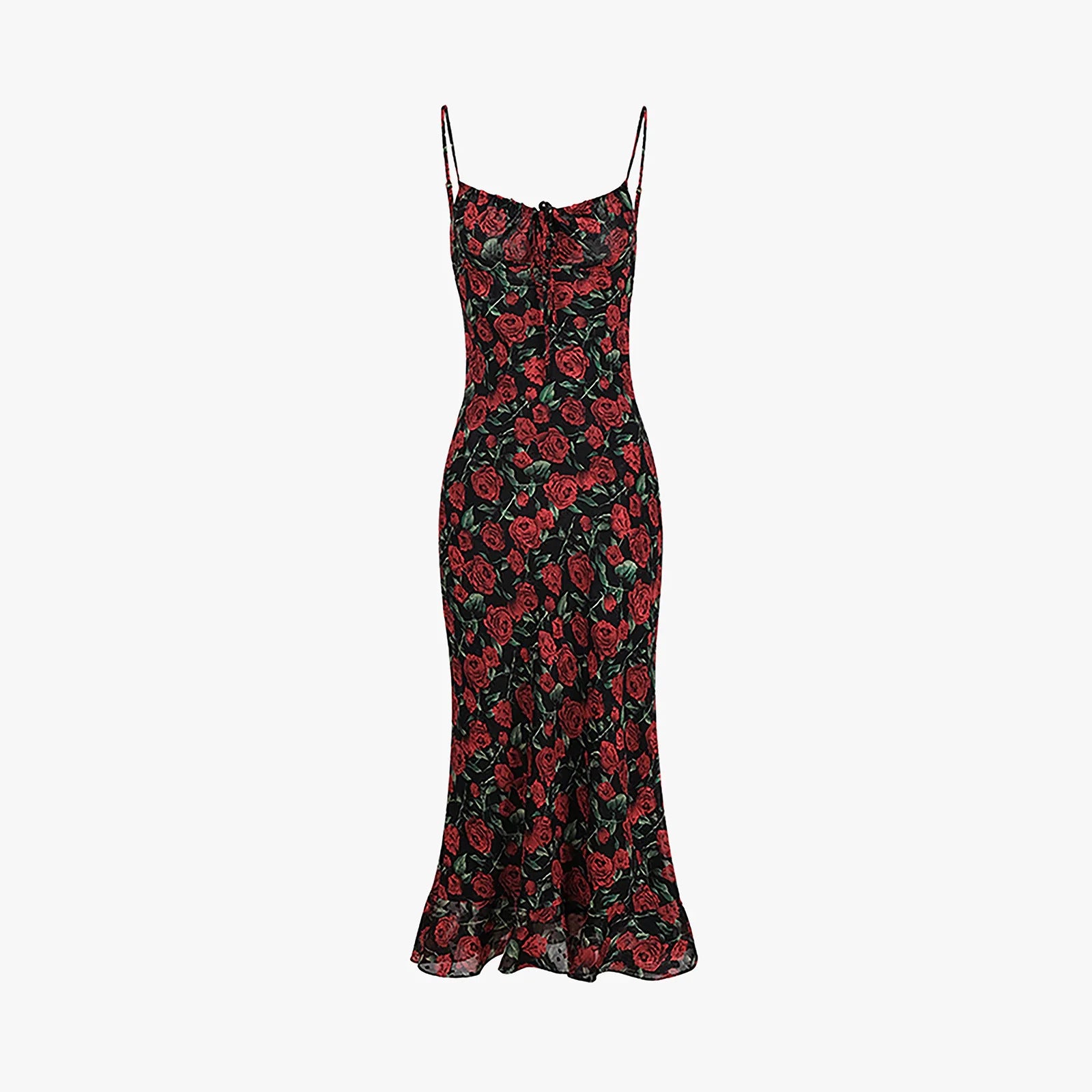 2026 New Cross border Women's Summer Vintage Printed Slimming Bag Hip Short Skirt with Floral Strap Dress from Europe and America