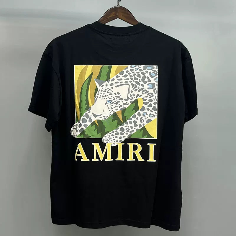Amiri Leopard & Jungle Box Graphic Short Sleeve T-Shirt - Black