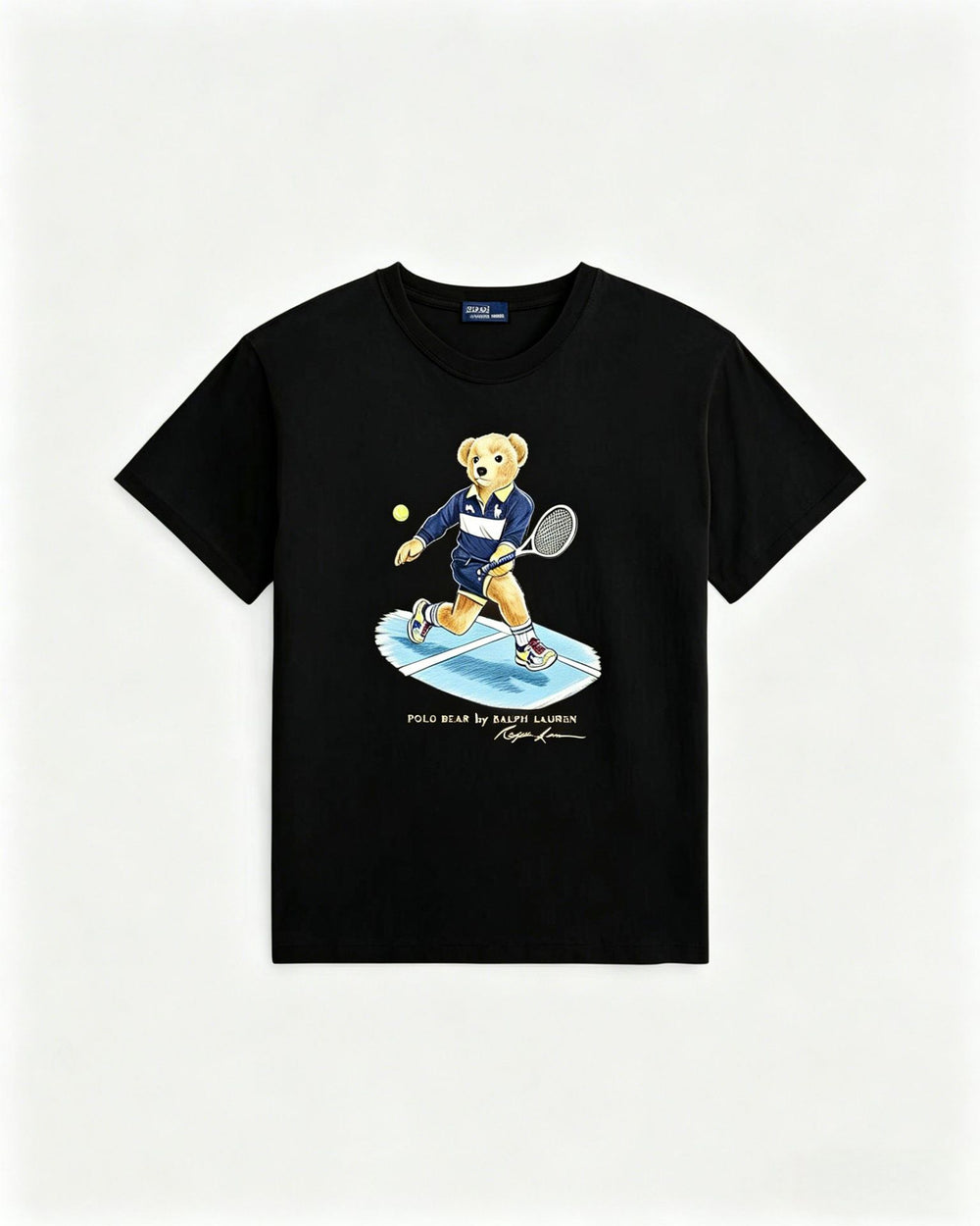 European and American Cross border 2025 Summer Cross border Women's Fashion New Casual Bear Printed T-shirt Round Neck Loose Short Sleeve