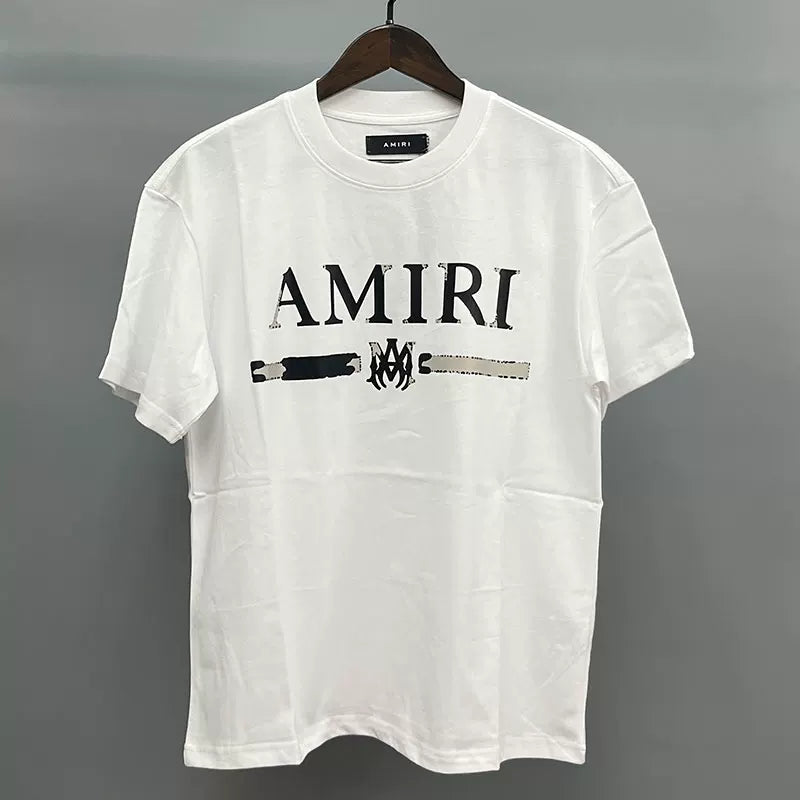 Amiri MA Monogram Stripe Graphic Short Sleeve T-Shirt - White