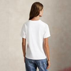 European and American Cross border 2026 Summer Cross border Women's Fashion New Casual Bear Printed Round Neck T-shirt Short Sleeve Top